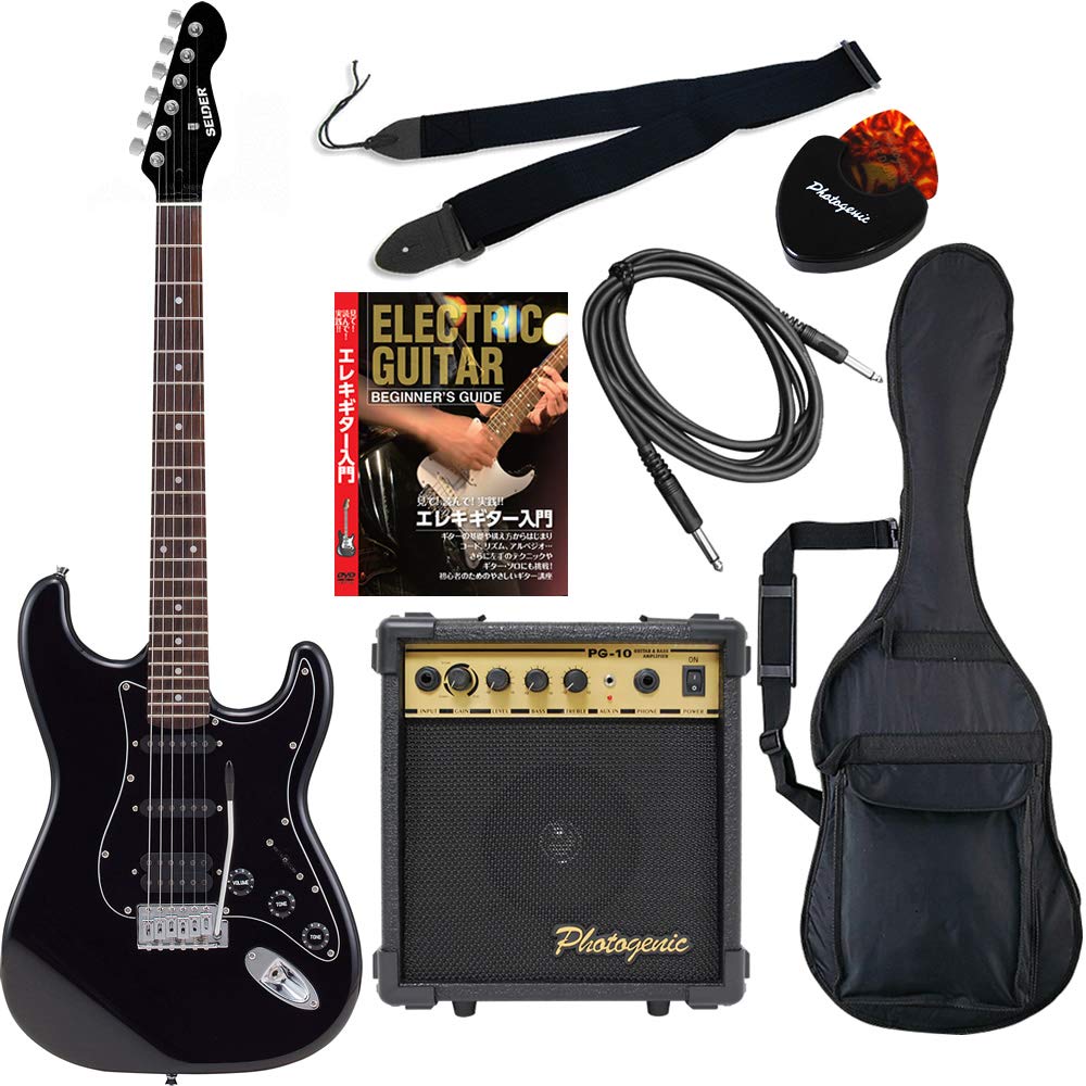 美品 SELDER 初心者向けエレキギター ストラトキャスター ブラック 黒 Amazon | SELDER セルダー エレキギター ストラトキャスター